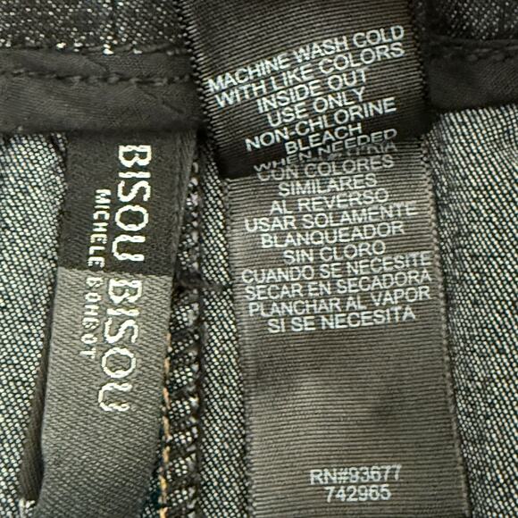 Women's Bisou Bisou Denim Blue Jean Paneled Zip Front Zip Pocket Skirt Size 8 - Picture 5 of 7